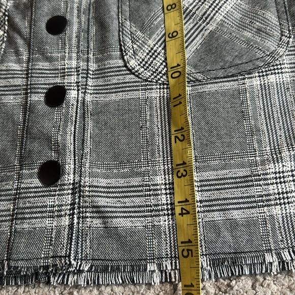 Urban Outfitters Plaid Mini Skirt with Buttons Womens medium Grey White Black - Picture 3 of 7